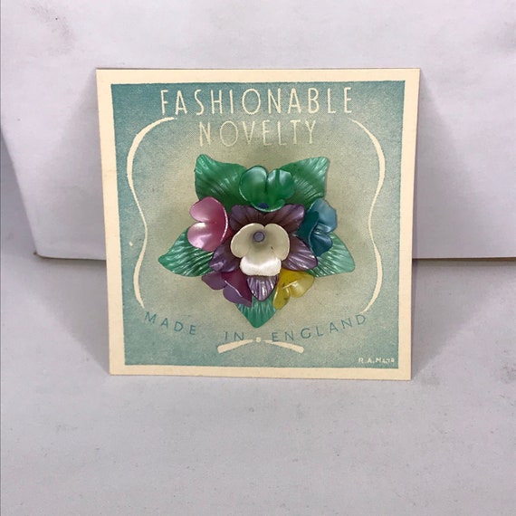 Broche Fantaisie Vintage En Forme De Fleur - Bijou D'occasion - Style Rétro