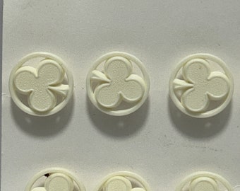 10 botones decorativos de caseína blancos de 16 mm de la década de 1940, originales, vintage, de stock NBGD0917