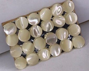 1940&#39;s Mother Of Pearl Buttons 7mm, 11mm, Or 14mm x 24 Original Vintage Deadstock Takase Shank Made In Occupied Japan