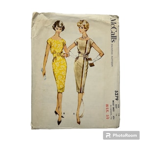 Original Paper 1950’s 36” Bust Dress Sewing Pattern By McCall’s 5279 PAT0124