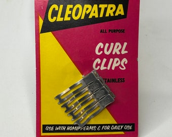 1960'S Vintage Deadstock CLEOPATRA Pin Curl Clips Set of 4 Wave setters for Hair