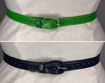 1940'S 1950'S Vintage New Old Stock Ladies Vinyl Belt 0.7 inch wide Style 23 Pepper Pot Narrow