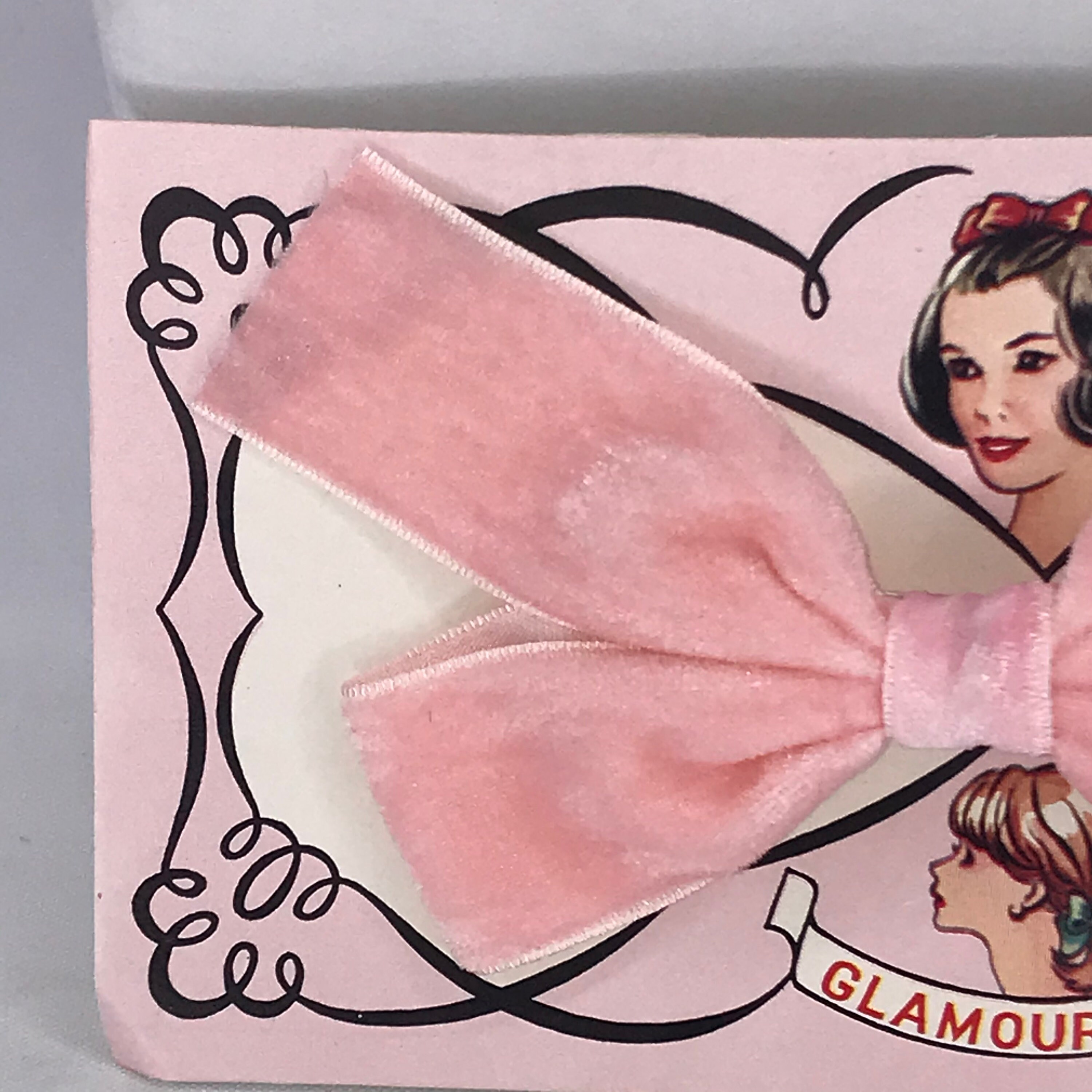 1950s New Old Stock Vintage Pastel Pink Rayon Velvet Glamour