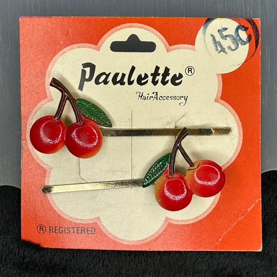 1960s Vintage New Old Stock Fruit Bobby Pins By P… - image 9