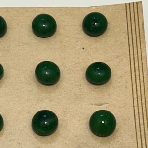 12 Dark Green Small 10.mm 1930's Czechoslovakian Marbled Glass Domed Buttons Original Vintage Deadstock CZDG10 image 2