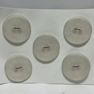 5 Large Opaque Clear 38mm 1970&#39;s Decorative Plastic Buttons Original Vintage Deadstock NBGD0956