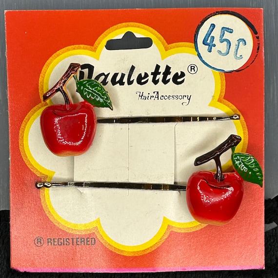 1960s Vintage New Old Stock Fruit Bobby Pins By P… - image 8