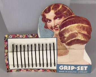 1930's Vintage Deadstock New Old Stock Shorty GRIP-SET  Hair Grips