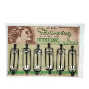 1930&#39;s Art Deco Vintage Deadstock New Old Stock DAINTEE Curler & Waver x 6 The Curler  Hair Rollers Curlers