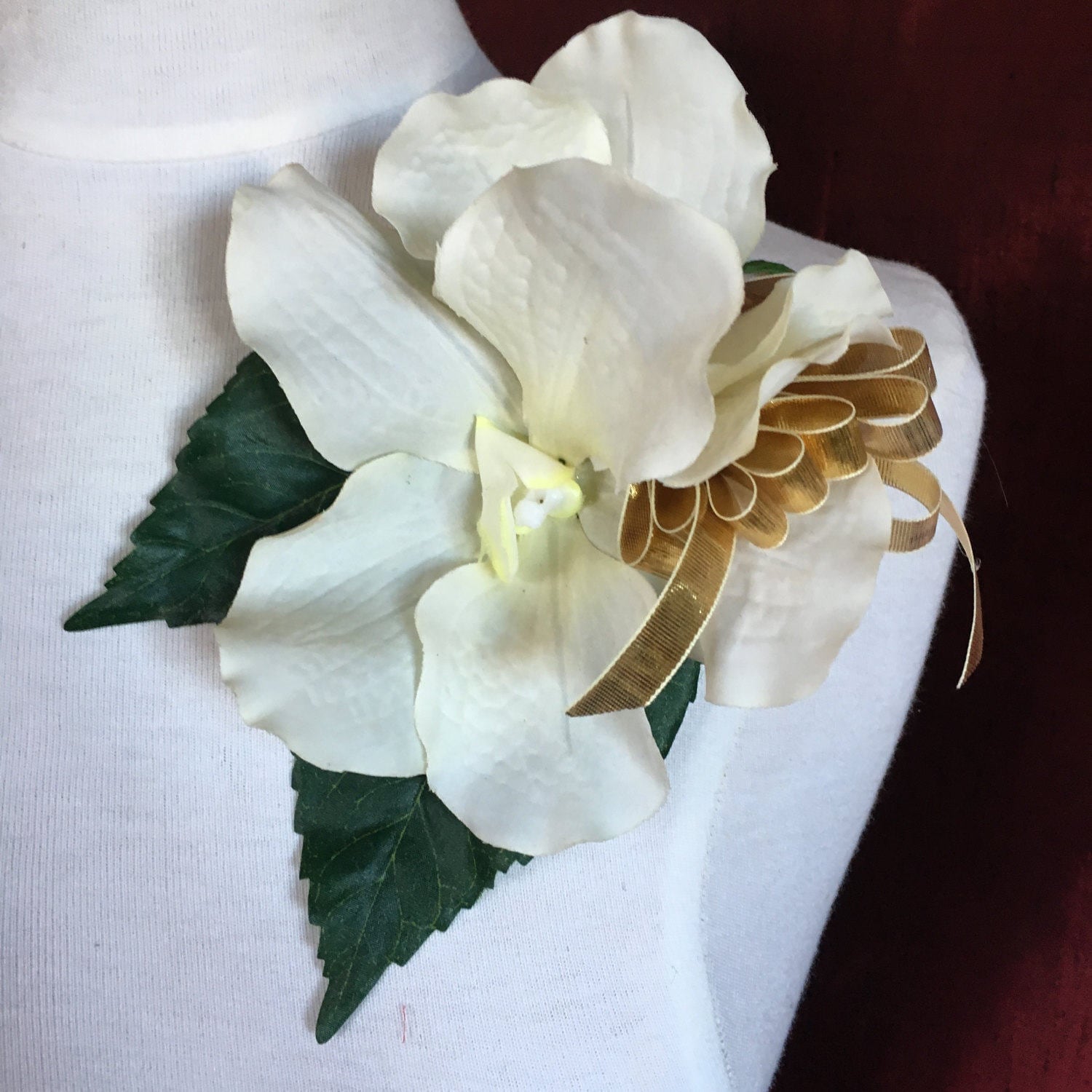 Elegant Cream Vanda Orchid 1930'S - 1940's Vintage Style