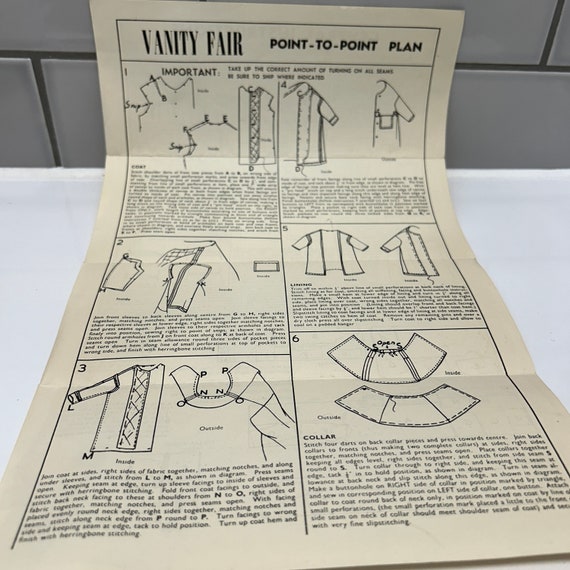 オリジナルペーパー 1950 年代 36 インチ バスト 2 コート ソーイング  