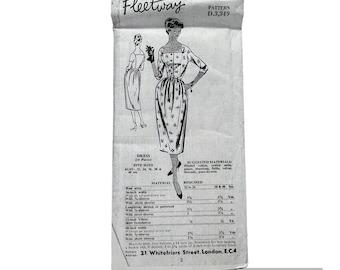 Original Paper 1960’s 40” Dress Sewing Pattern By Fleetway D.3,349 PAT0166