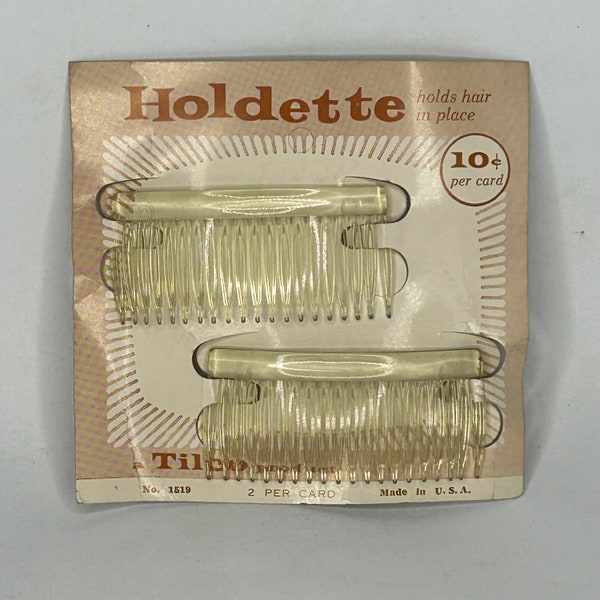 Vintage 1950s TILCO HOLDETTE Comb SHORTEE New Old Stock Hair Comb Slide Style 1519 Made In  U.S.A