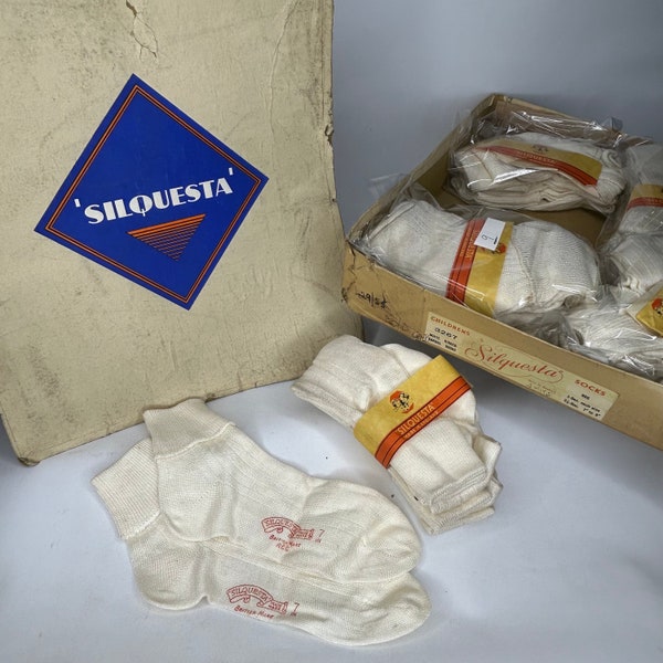 Original Vintage 1940's SILQUESTA  Cotton & Rayon Socks Made in England UNISEX