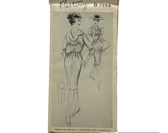 Original Paper 1960's 34” Dress Sewing Pattern by Fleetway D