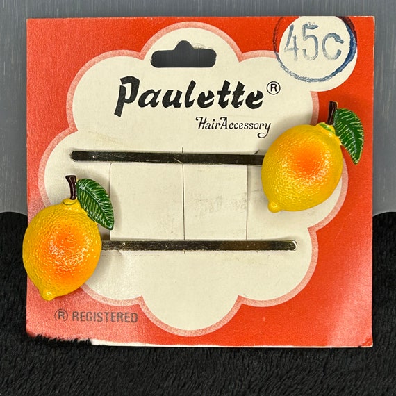 1960s Vintage New Old Stock Fruit Bobby Pins By P… - image 5