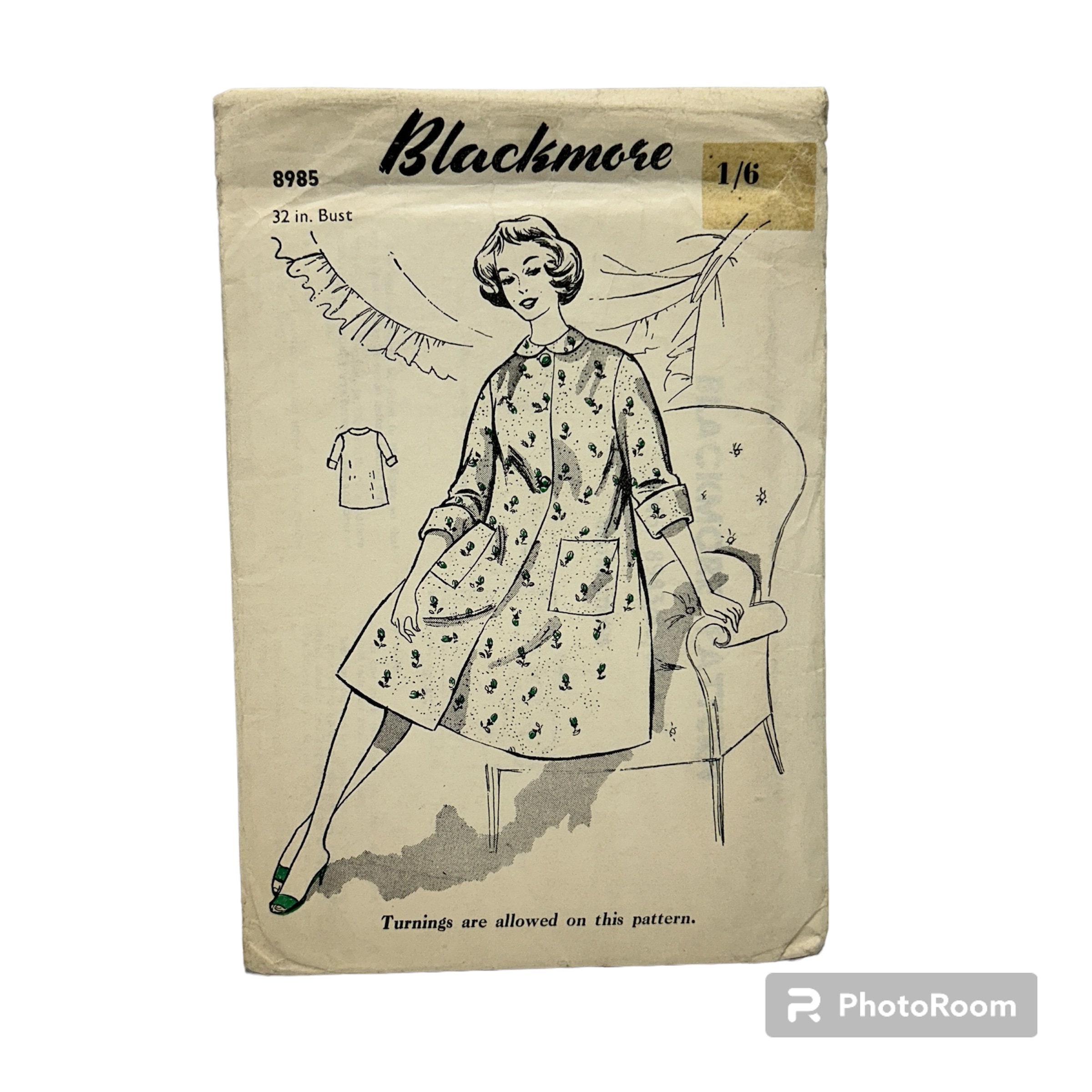 オリジナルペーパー 1950 年代 32 インチコート縫製パターン
