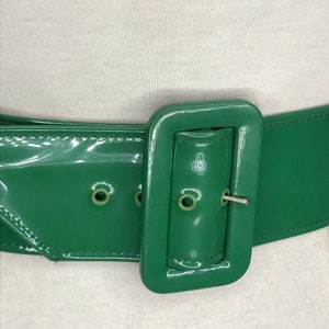 1940'S 1950'S Vintage New Old Stock Ladies 2.5 Inch Wide Patent Vinyl Belt Style 6242 image 3