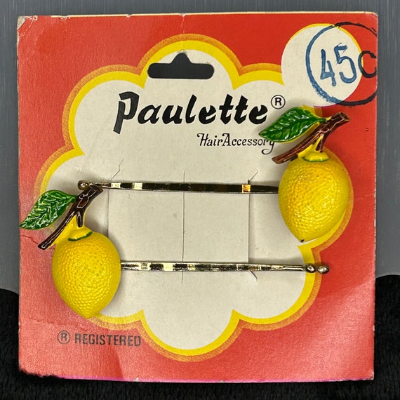 1960s Vintage New Old Stock Fruit Bobby Pins By P… - image 3