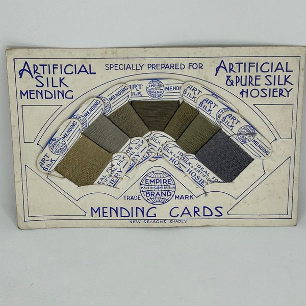 Unused Vintage 1920's EMPIRE BRAND Hosiery Darning Mending Cards Made In Great Britain Mixed Colours Pack New Old stock