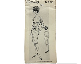 Original Paper 1960’s 34” Dress Sewing Pattern By Fleetway D.8,225 PAT0168