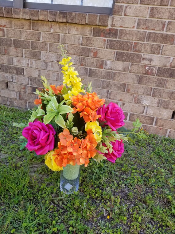 Cemetery Flowers Cemetery Arrangements Vase Refill Etsy