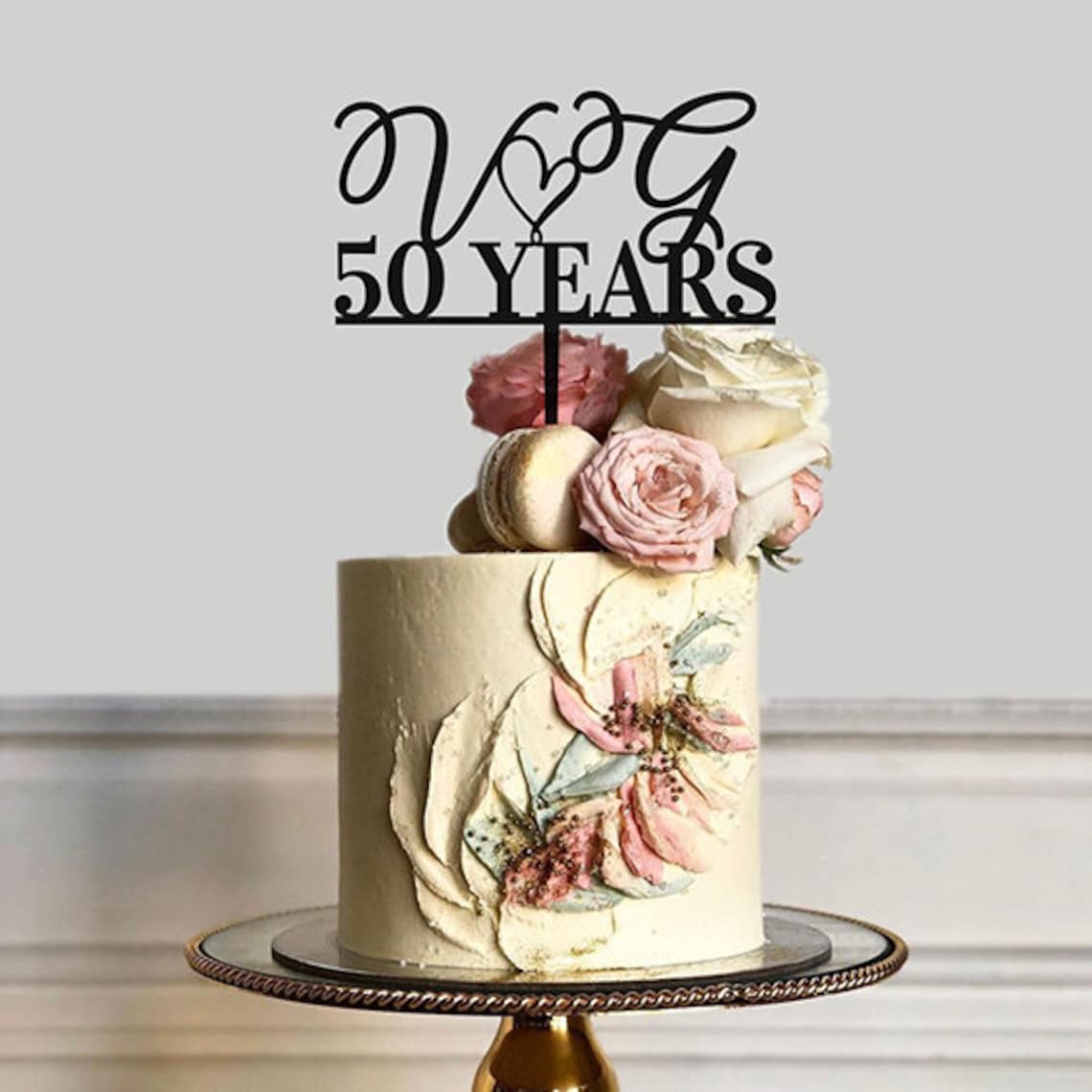 Anniversary Cake Topper Wedding Anniversary Cake Topper Etsy