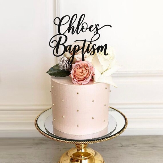 Religious cake topper wooden cake topper for christening baptism