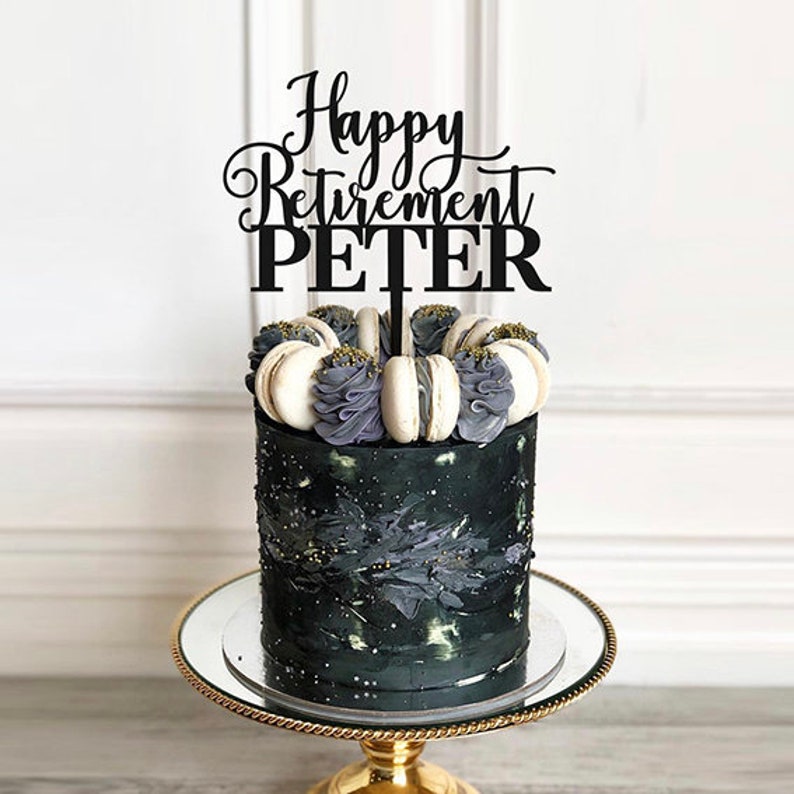 retirement cake topper custom cake topper happy retirement etsy