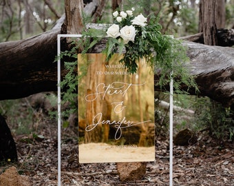 Wedding Welcome Sign, Wedding Sign, Gold Mirror Wedding Sign, Welcome to our Wedding, Mirror Wedding Sign