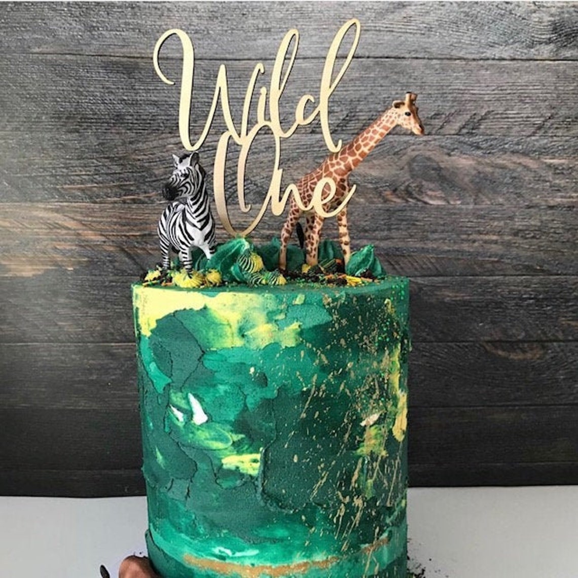 Wild One Cake Topper 1st Birthday Cake Topper Wood Gold - Etsy