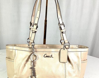 Coach- F17721-  gallery soft shimmery leather EW tote /shoulder bag