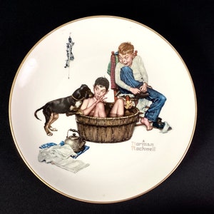 Norman Rockwell -limited edition-A lickin good bath- porcelain by Gorham