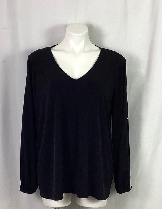Carmen Marc Valvo Splash Noir V-Neck Halter Top Size XS main image 0