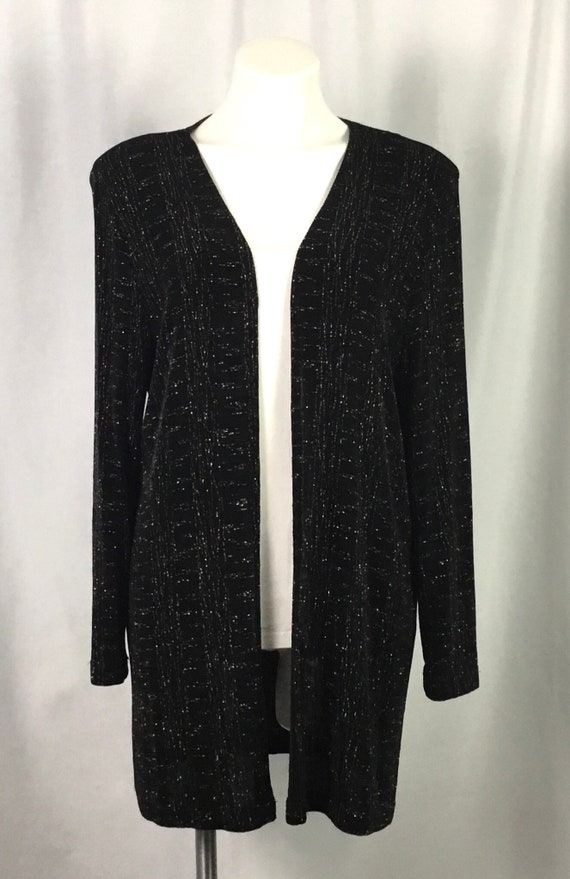 Filigree Ltd size 10 black glitter dress jacket