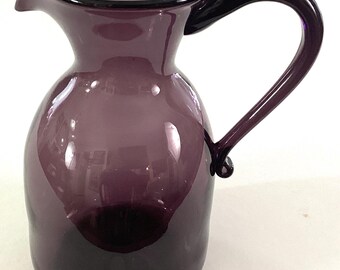 Hand blown amethyst pitcher