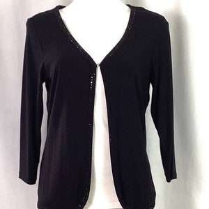 Talbots liquid knit -sparkle trimmed sweater -size-M