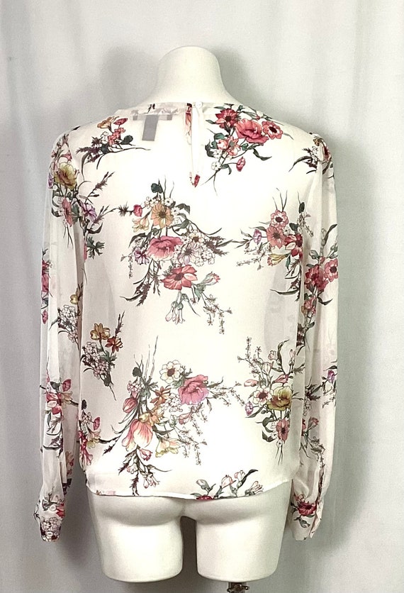 Forever 21 semi sheer chiffon blouse - large - image 4
