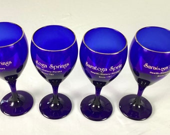 Saratoga Springs-cobalt wine glasses – set of 4