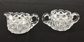 Cut glass sugar and creamer