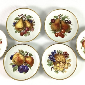 Mitterteich , Bavaria-hand painted porcelain fruit plates-set of six