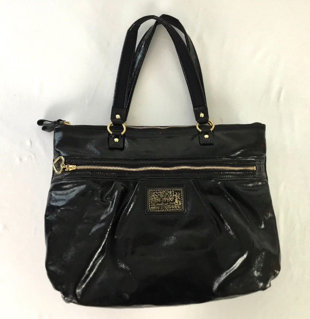 Coach-f 20004-patent Leather-liquid Daisy Gloss Tote Shoulder Bag