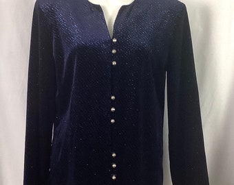 Vintage -R and K originals -navy glitter jacket-size 12