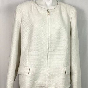 NWT-Talbots-winter white zip front jacket-size 20