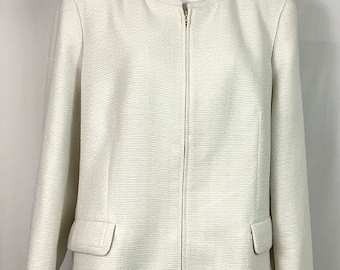 NWT-Talbots-winter white zip front jacket-size 20
