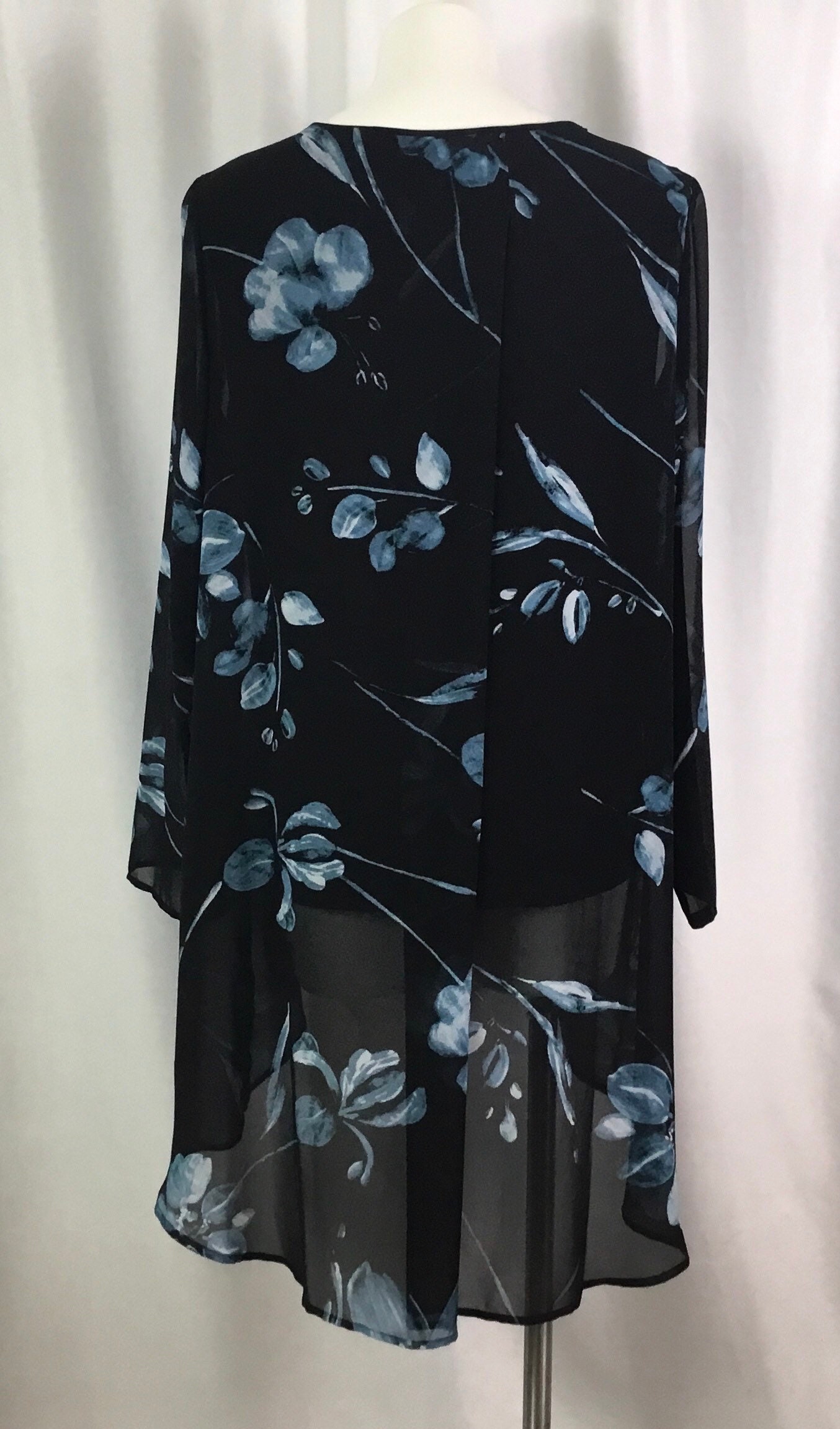Alfani Womens Blouse Super Watercolor Tunic Blue Size Petite S main image 0