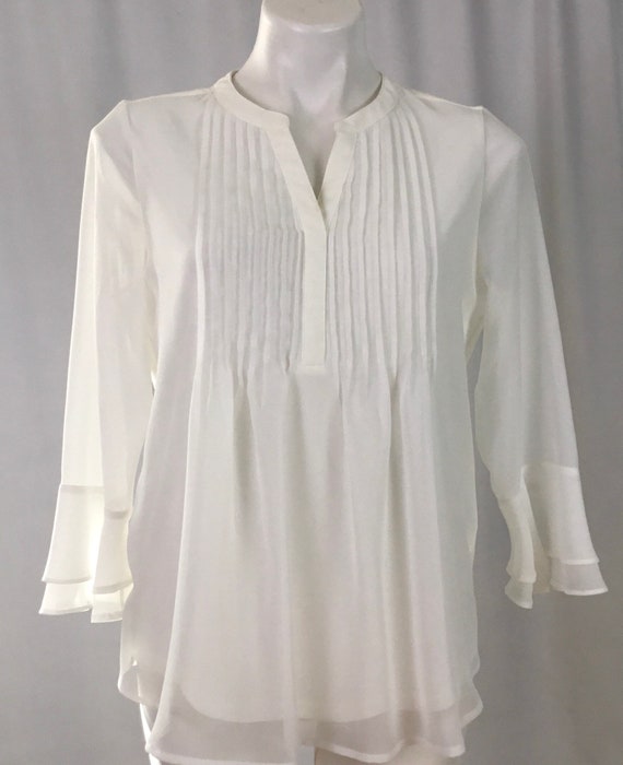 Charter Club double ruffle blouse- size-Pm - image 1