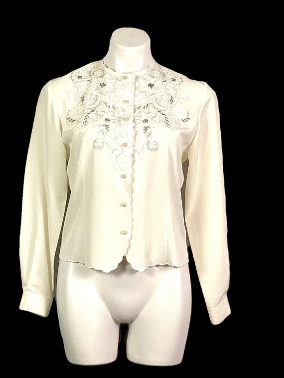 Christie and Jill embroidered silk blouse - Gem