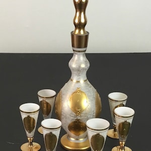 Bohemian cordial decanter set