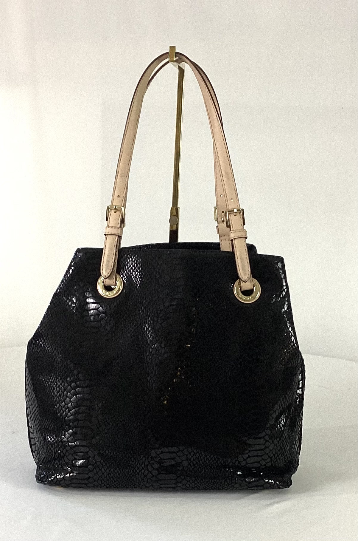 Michael Kors black snakeskin patent leather belt NWOT size S Michael Kors Women main image 3